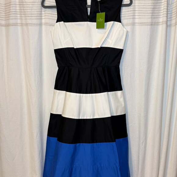 Kate Spade Dresses & Skirts - Kate Spade Corley Colorblock Blue White Black Stripe Dress